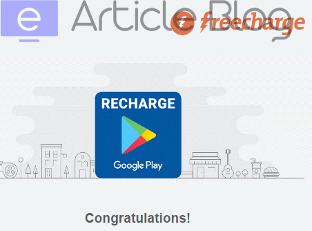 buy google play Gift card India from freecharge