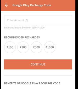 google play gift cards from recharge code