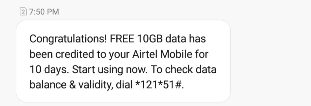 airtel 10 gb free data number 2023