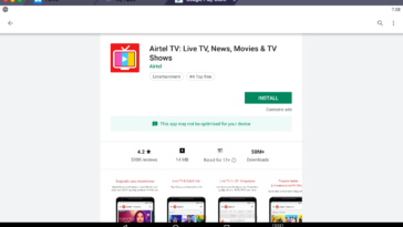 Airtel TV app for PC