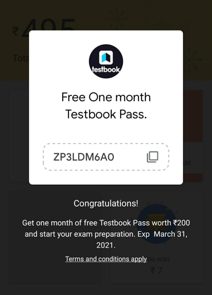 Testbook Free One Month Test Pass Code