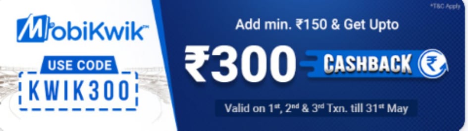 Cashback Offers by Mobikwik