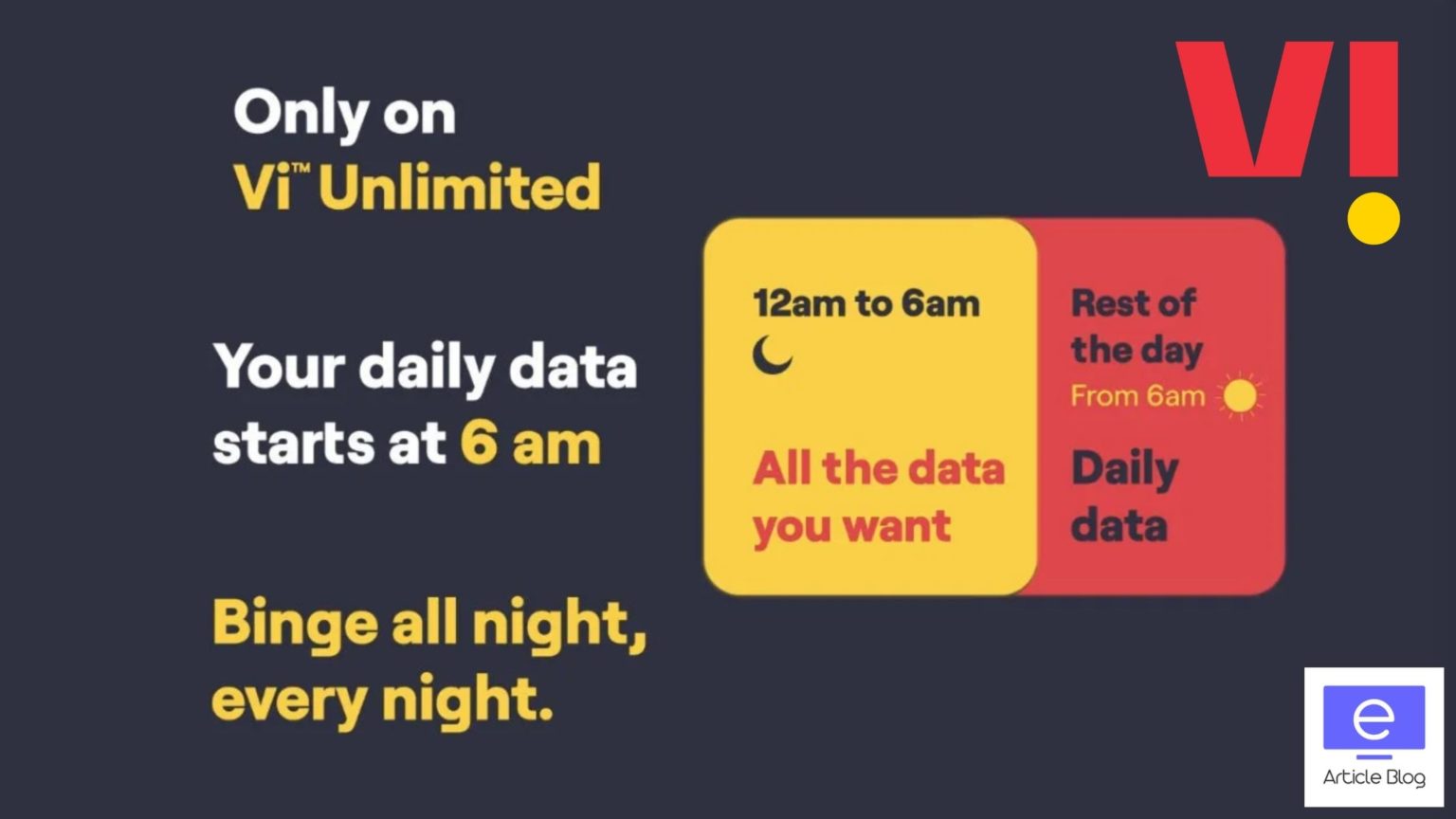 Vi Binge All Night Unlimited 2024 Data Packs