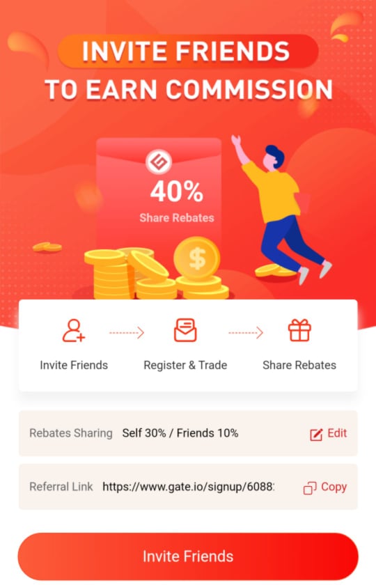 Gate.io refer and earn