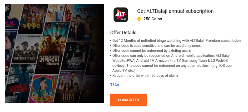 Flipkart Supercoins Alt Balaji Offer