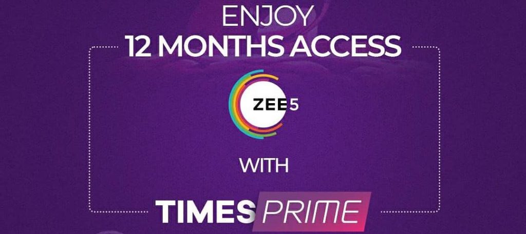 Zee5 Free Subscription Code on Times Prime