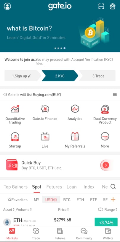 Gate.io account verification