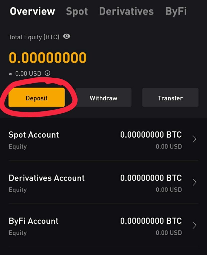 How to Deposit crypto coin in your Bybit account :