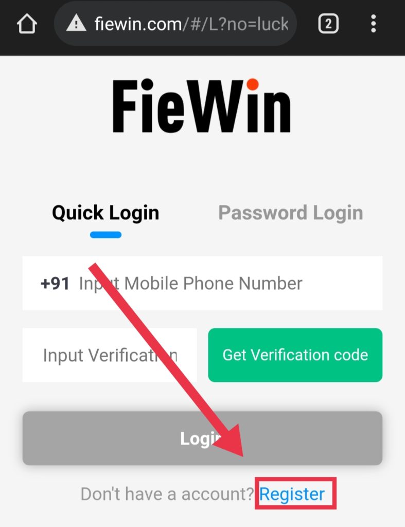 FieWin registeration form