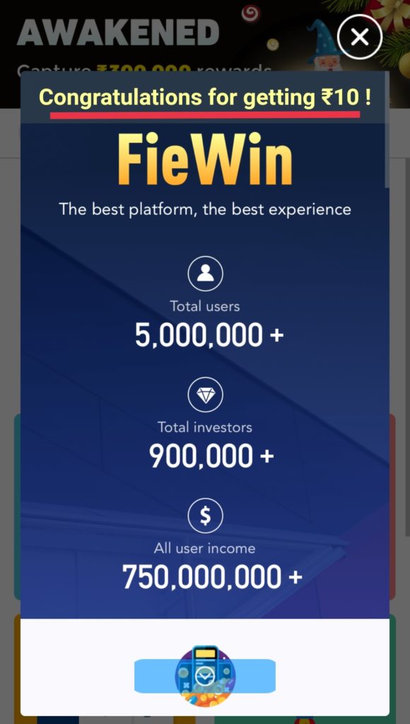 FieWin referral bonus