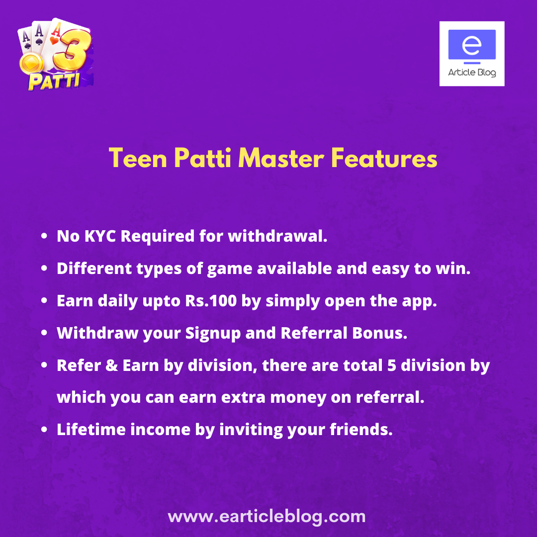 Teen Patti Master Features