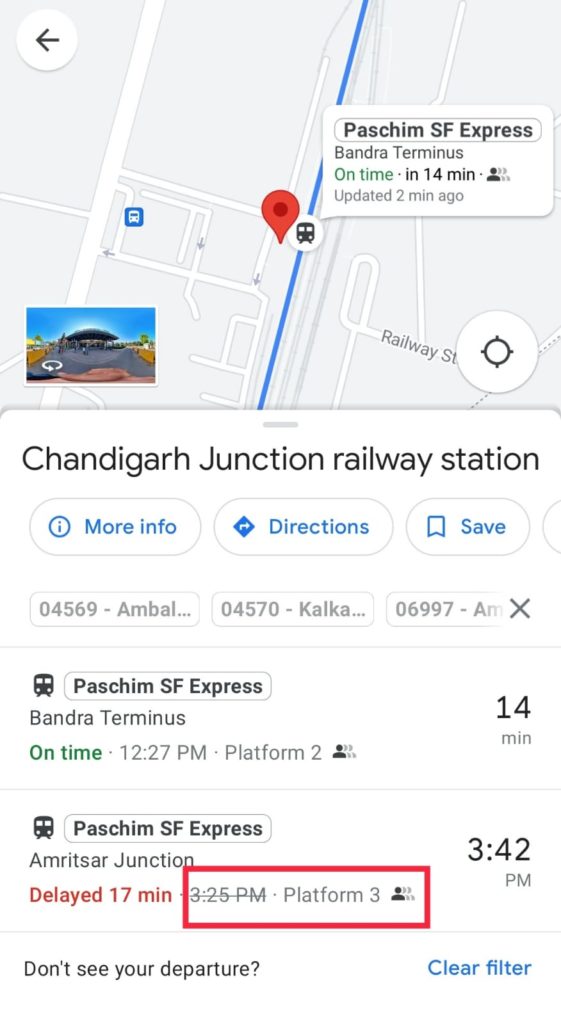 Live Train platform Status On Google Map