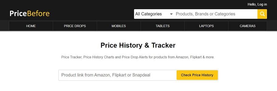 PriceBefore Price Tracker Website