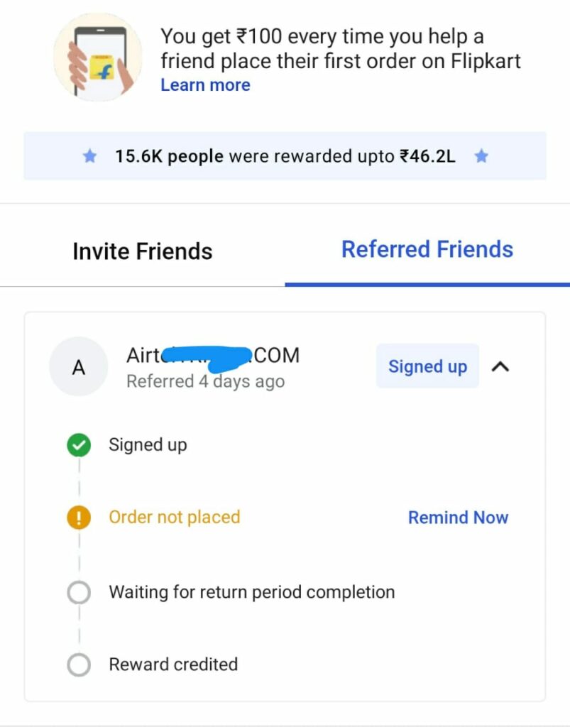 flipkart refer earn stats