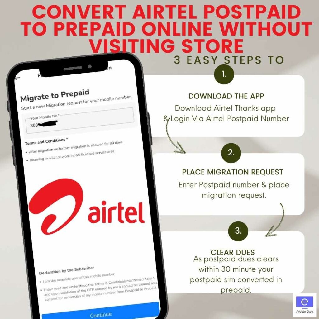 Convert Airtel Postpaid To Prepaid Online 