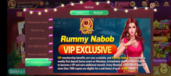 Rummy Nabob VIP membership