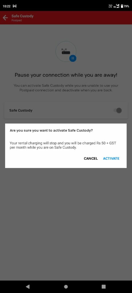 airtel-postpaid-Safecustody-activation