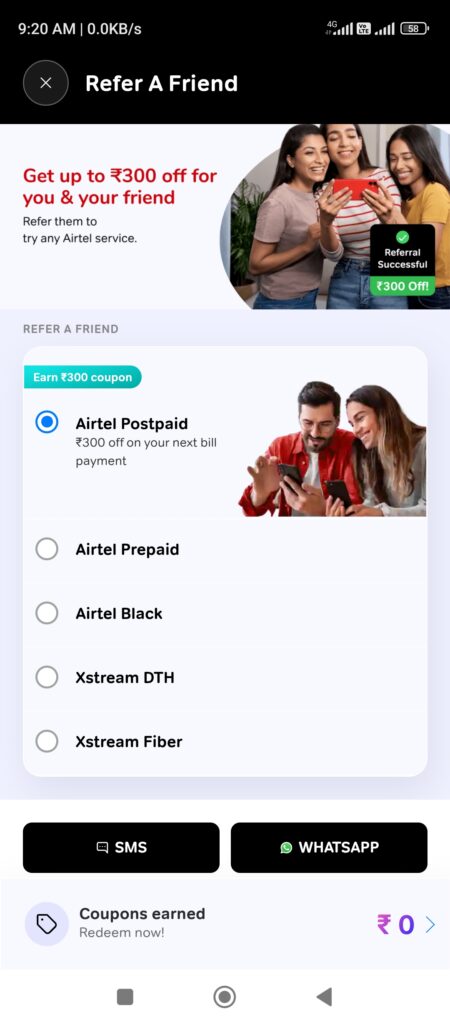 airtel postpaid refer reward offer