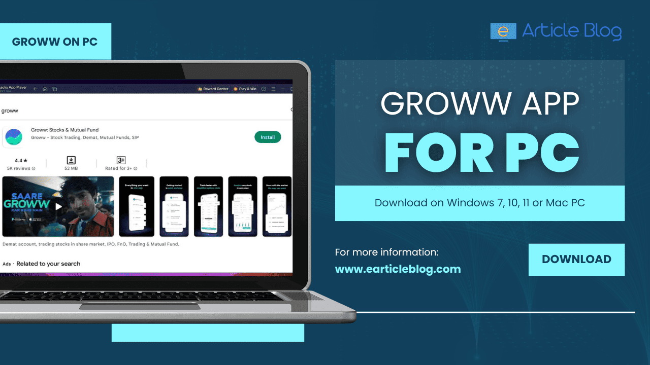 Groww App for PC: Download on Windows 7, 10, 11 or Mac