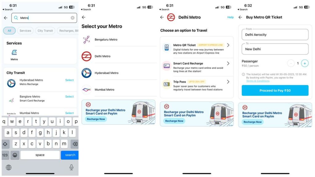 delhi metro qr ticket booking