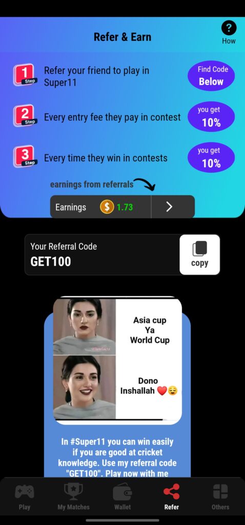 Super11 refer code