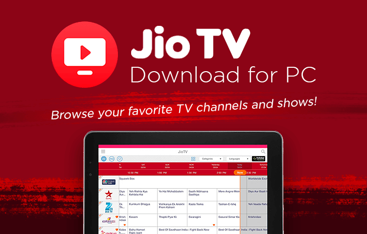 JioTV on Windows PC or Laptop