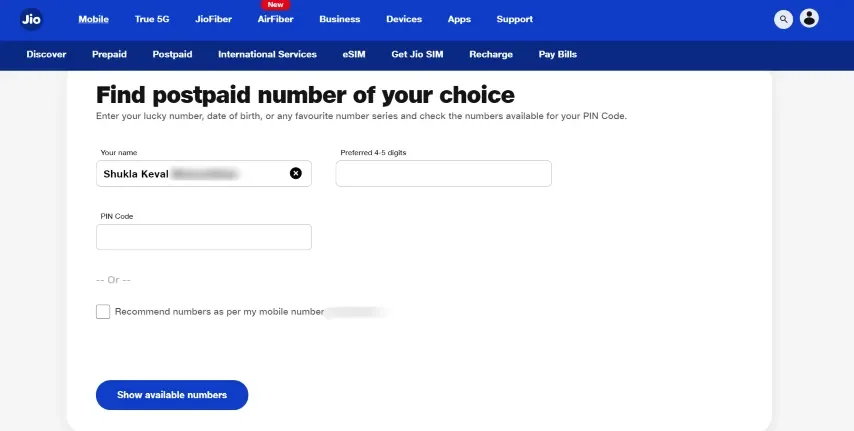 Jio fancy numbers 500 Rs