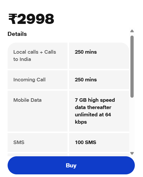 Jio international roaming pack Price