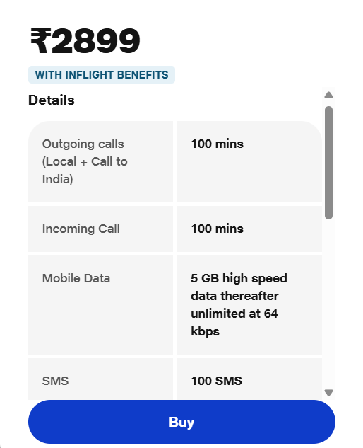 Jio International roaming Pack 1101