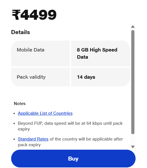 Jio ₹4499 Data Only Roaming Plan Details
