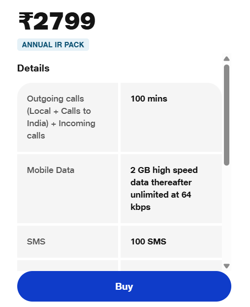 Jio international roaming pack for 1 year