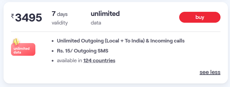 Vi International Roaming Packs | Guide to Best Vi IR Plans 7 Vi international roaming SMS pack