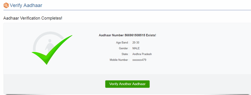 Verify Aadhaar number