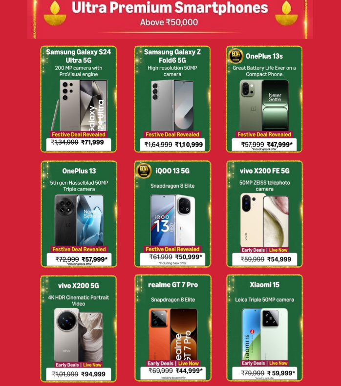 Amazon Great Indian sale Ultra Premium Smartphones offer list