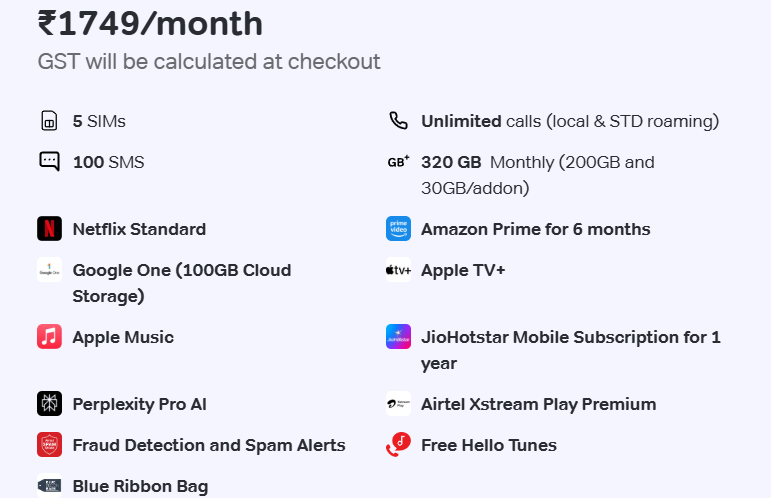 Airtel Postpaid Plans 2025 | Explore Best Plans With OTT Benefits 8 Airtel Postpaid Plan for 5 Family Members