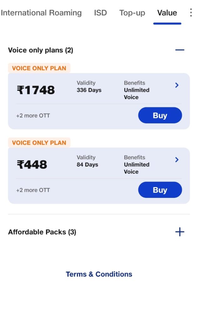 Jio 448 prepaid pack