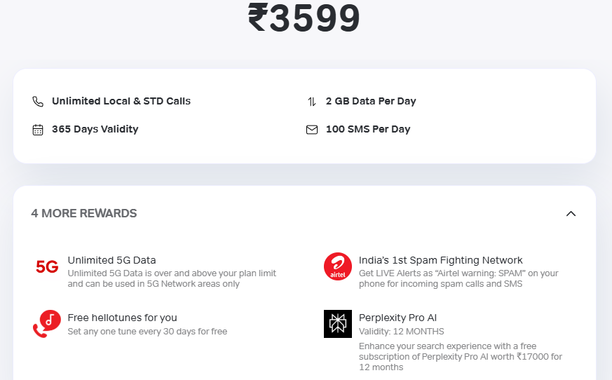 Airtel Unlimited Data Plans For 1 Year