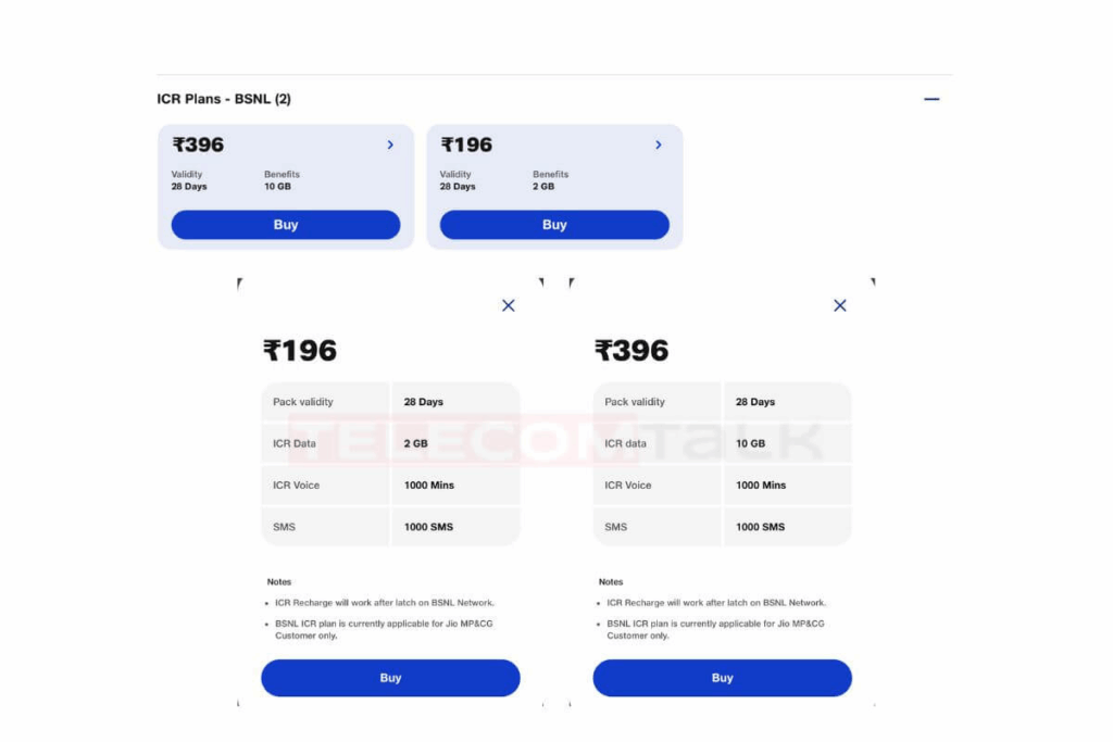 Jio Launches ICR Plans With BSNL Network for Prepaid Users in MP & Chhattisgarh 2 Jio ICR Plans With BSNL