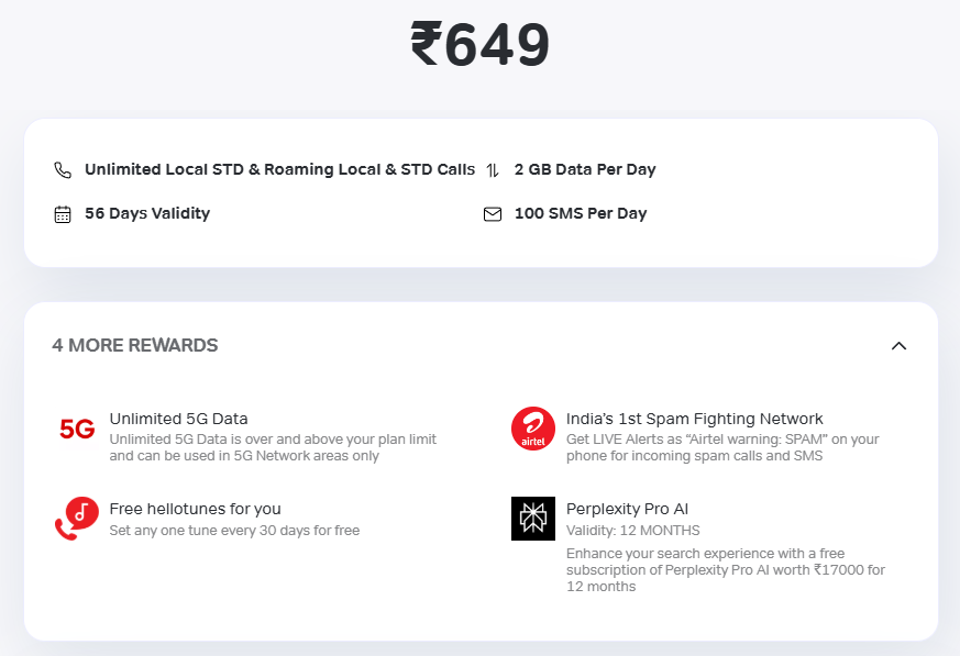 Airtel Rs 649 Plan 