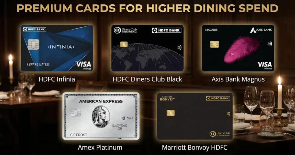Best Dining Credit Cards & Apps in India (2026 Edition) 3 Premium Cards for Higher Dining Spend