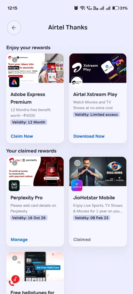 Airtel Adobe Express Premium Subscription offer