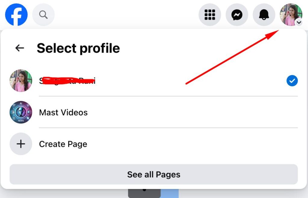 switch profile to page to watch blocked profile reels trck 