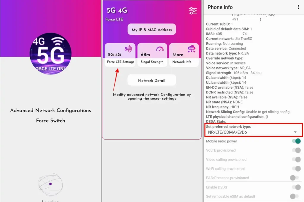 5G 4G Force LTE Only