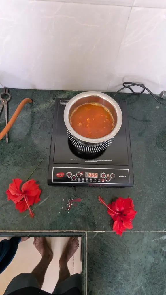 Tomato Soup in Pigeon Cruise Induction Cooktop