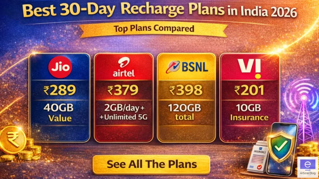Best 30 Day Recharge Plans in India