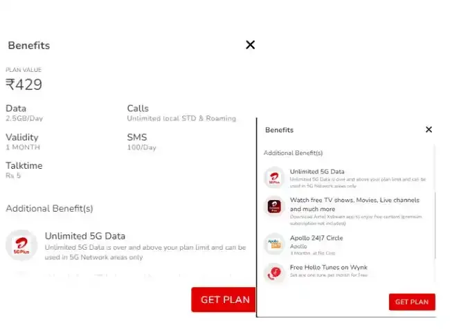 Best Airtel 30 Day Plan under 450