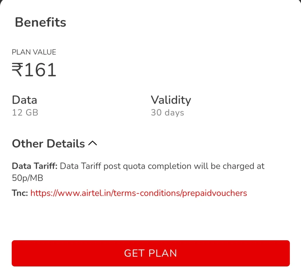 Best Airtel 30 Day Plan under 200