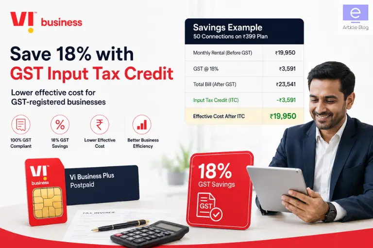 Vi Business Plus Postpaid Plans: Features, Pricing and Benefits for Indian Businesses 4 gst input credit savings vi business plus corporate postpaid